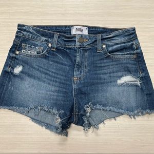 Paige Daryn Cut Off Frayed Hem Distressed Shorts Size 25